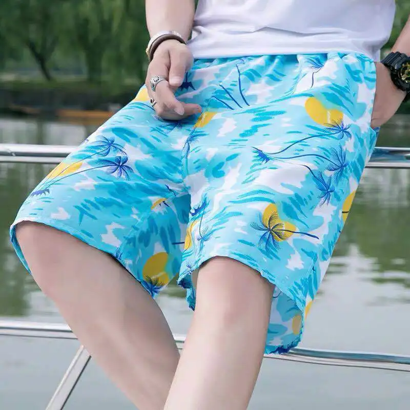 Swim Shorts Plus Size Swimsuit For Men Flower Printed Beach Shorts Quick-drying Shorts gym Pants Swimming Surfing