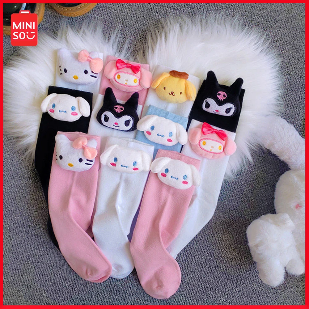 

New Miniso Sanrio Cute Pochacco Hellokitty Kuromi Melody Mid-Calf Socks White Jk Socks Four Seasons Socks Home Socks Warm Socks