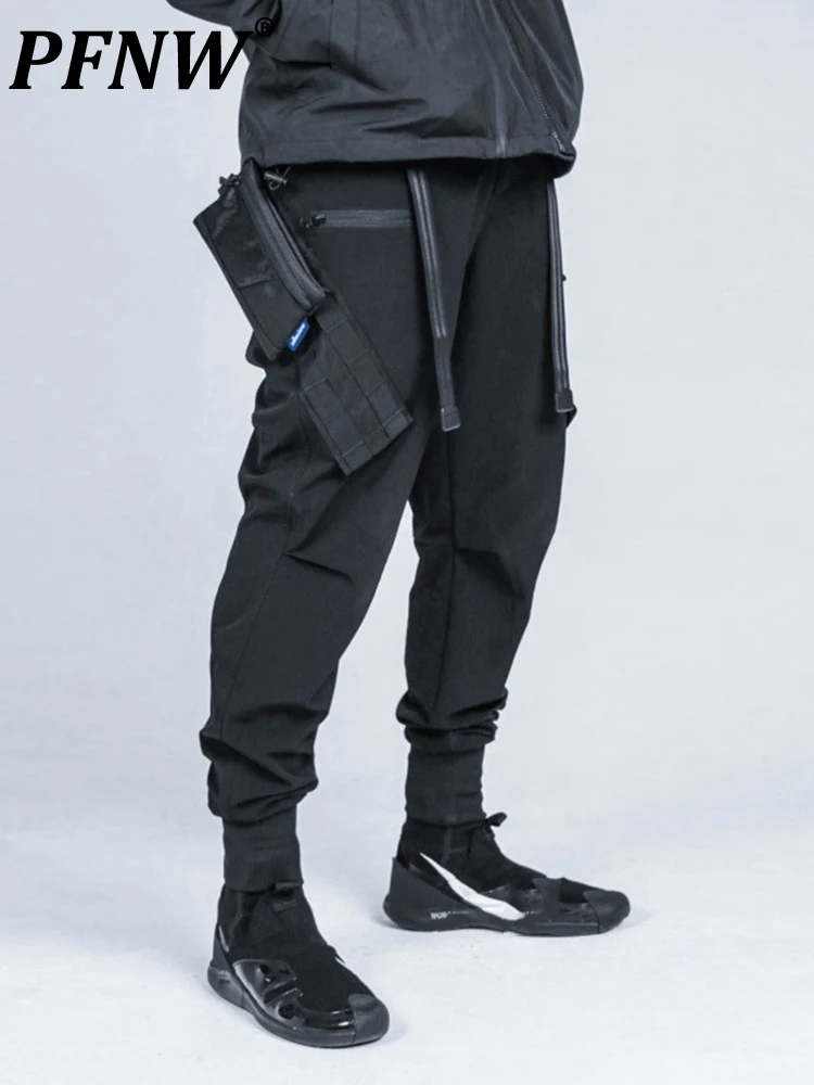 

PFNW сафари стиль нишевый дизайн свободные Techwear Леггинсы мужские брюки-карандаш модные шикарные повседневные брюки карго 12A5064