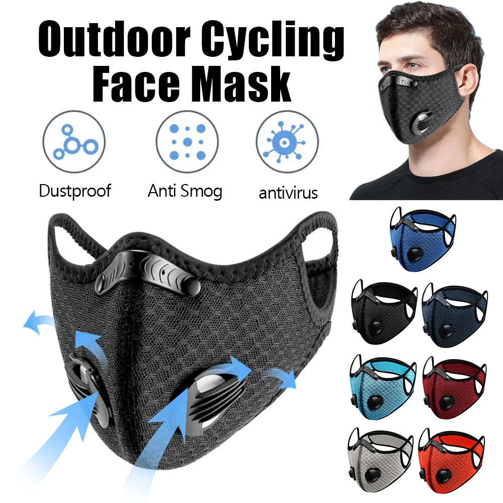 

Motorcycle Mask With Filter Activated Carbon Mesh Outdoor Cycling Half Facemask For Unisex Sport Windproof Dust Masks