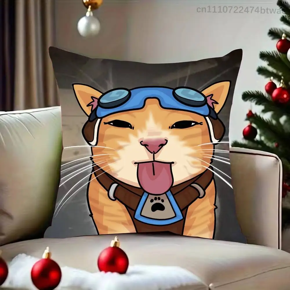 Наволочка O-Overwatch Fika Jetpack Cat с принтом для гостиной, спальни, отеля, декоративная наволочка с рисунком и защитой от загрязнений (art.: 3920dbe338167) - 3920dbe338167