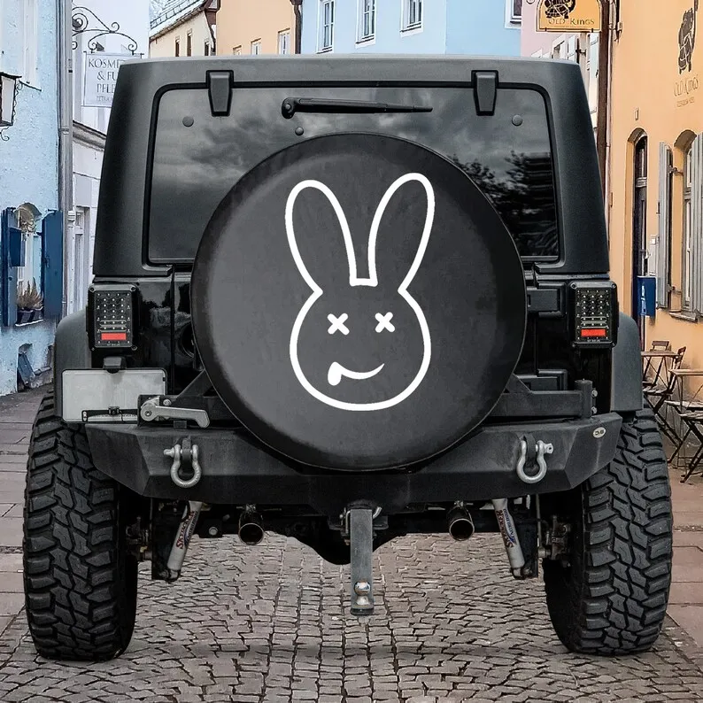 

Bad Bunny Tire Cover - Spare Tire Cover For The Tire Cover Comes With Camera Hole Option - Tire Covers For ,RV,CRV,Bron