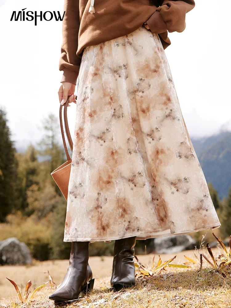 MISHOW французские винтажные юбки с высокой талией и цветочным принтом для женщин