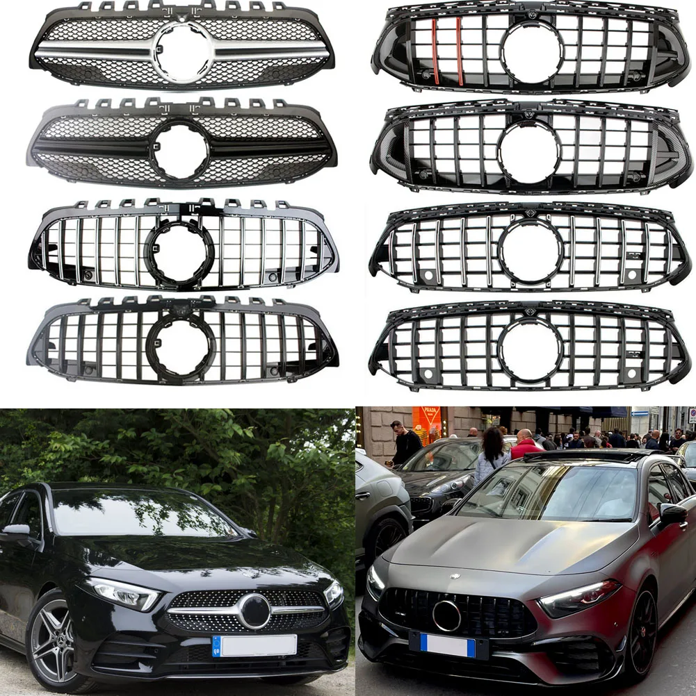 Фото Вертикальная решетка радиатора в стиле GT-R для Mercedes-Benz W177 A200 A220 A250 A35 A45AMG 2019-2022 2023-2025+ №4