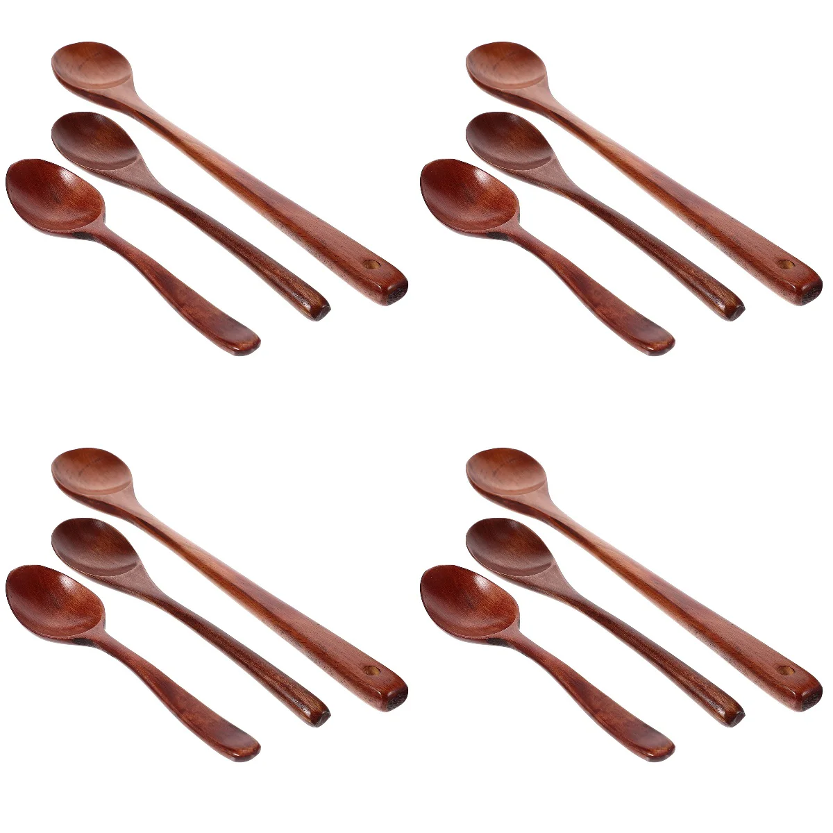 

12 Mixing Spoon Spoon Teak Non Cookware Dessert Spoon Dessert Spoons Mixing Spoons for Dinner Cook Kitchen