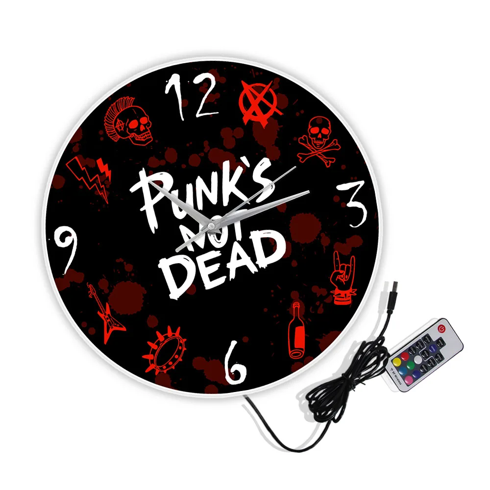Современные настенные часы в стиле панк-рок декоративные панк с надписью не