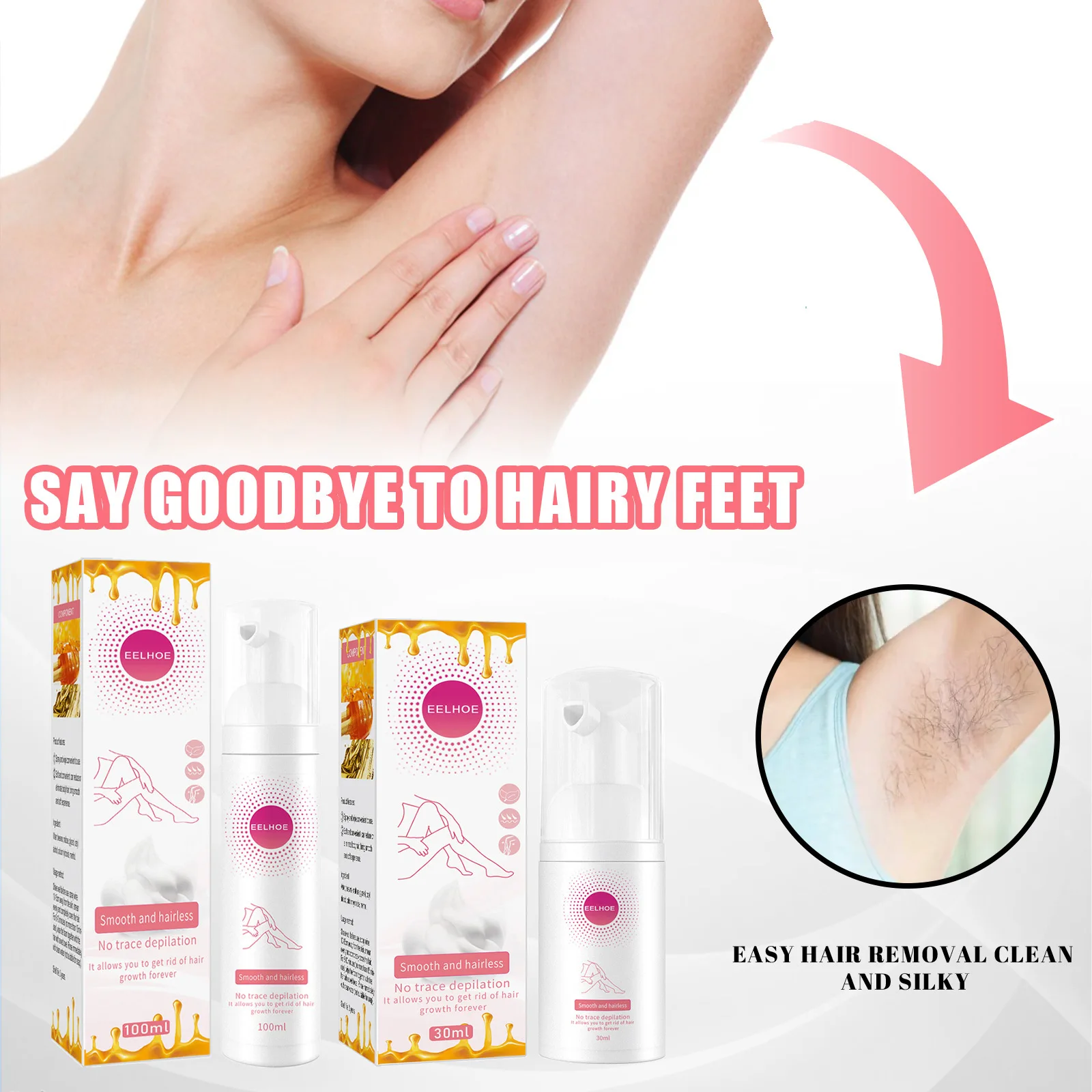 

Mousse Bottle Depilatory Armpit Hair And Legs Hair Removal Is Gentle And Non-irritating Mousse Foam Spray Hair Removal Cream Mak