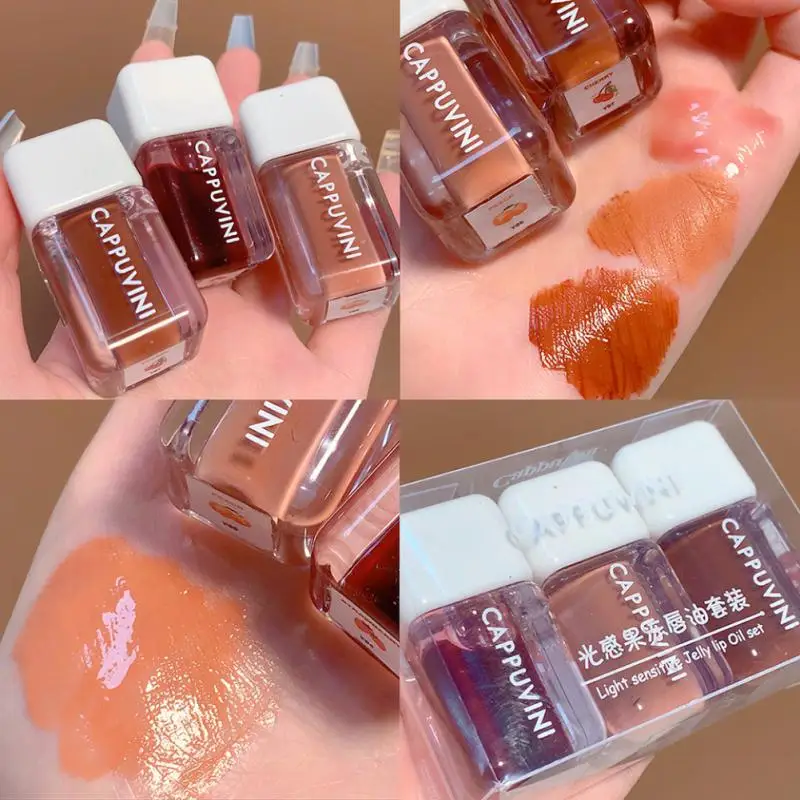 

Liquid Lip Balm Lip Glaze Lipstick Lip Nourishing Glitter Lip Oil Isturizing 3pcs Set Mirror Water Lip Gloss Cosmetics Lip Care