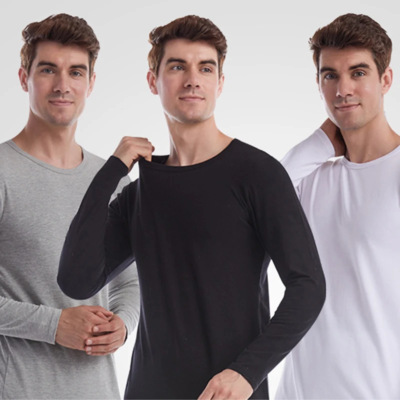 Men Thermal Underwear Set Cotton Elastic Long Johns Autumn Winter Thermal Long Sleeves Tops+Pants Keep Warm Thermo Clothing Suit