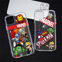 marvel hero spiderman phone case for iphone 13 12 11 pro max mini xs 8 7 plus x se 2020 xr transparent soft cover