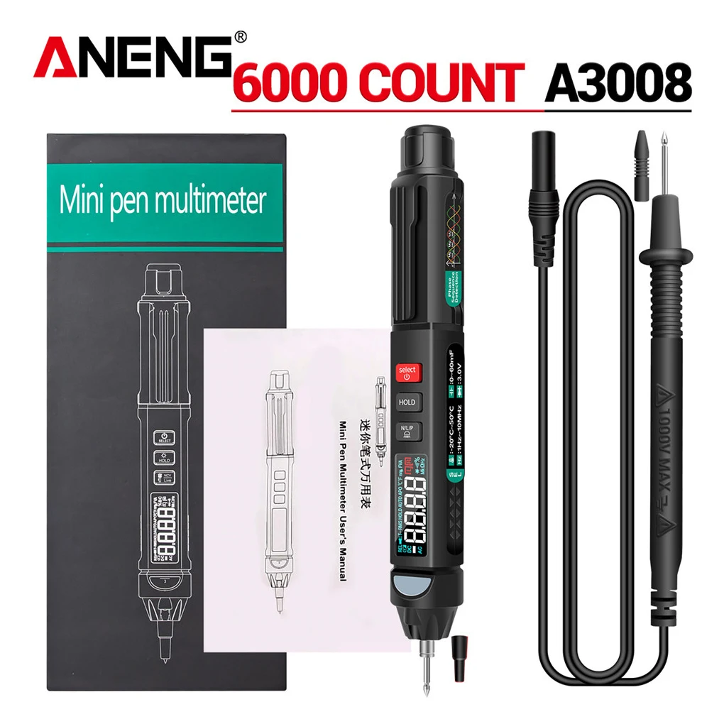 

ANENG Digital Multimeter Auto Intelligent Sensor Pen Tester 5999 Counts NonContact Voltage Meter Multimetre polimetro