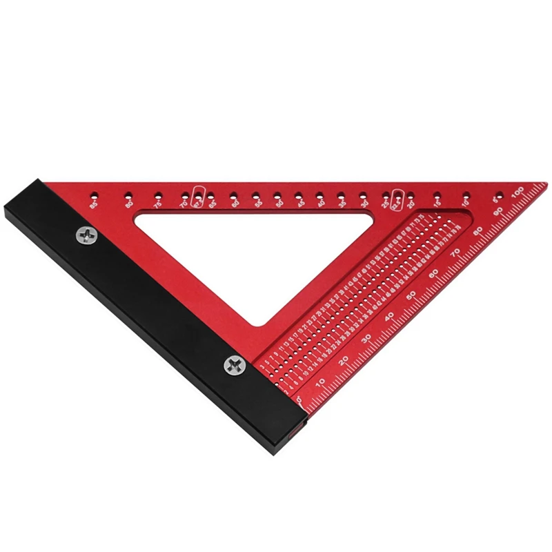 

Aluminum Alloy Woodworking Triangle Ruler Carpenter Square Hole Positioning Measuring Ruler Woodworking Tools Reusable Durable