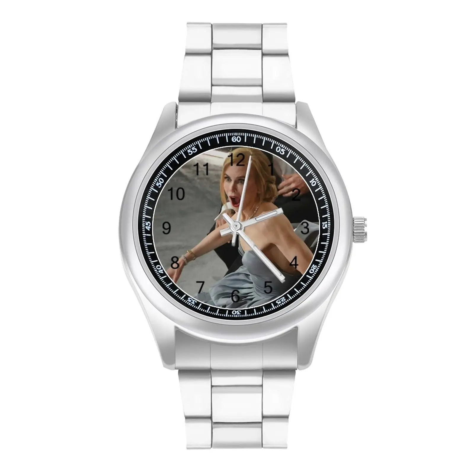 

Nicole Kidman Will Smith Slap Reaction Quartz Watch Oscar 2022 Office Round Wrist Watch Stainless Design Hit Boy Wristwatch