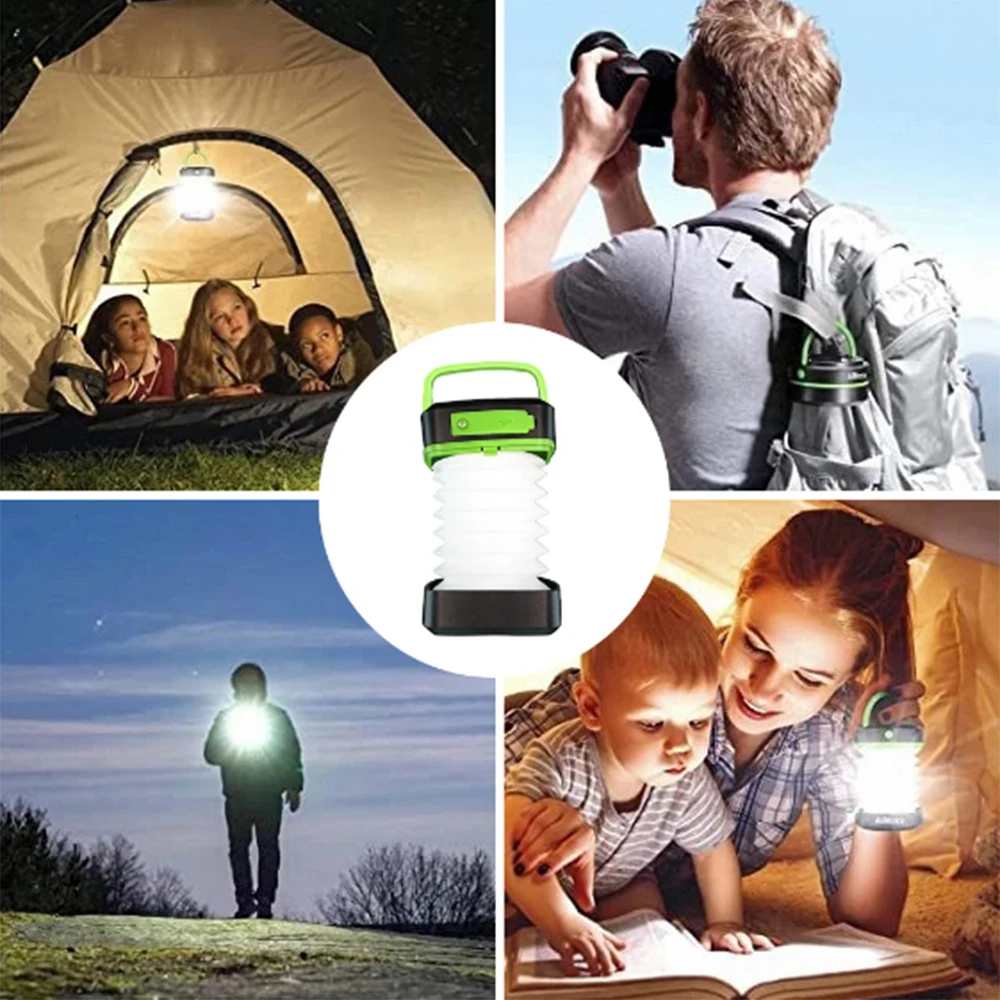 Складной портативный фонарь на солнечной батарее с зарядкой от USB