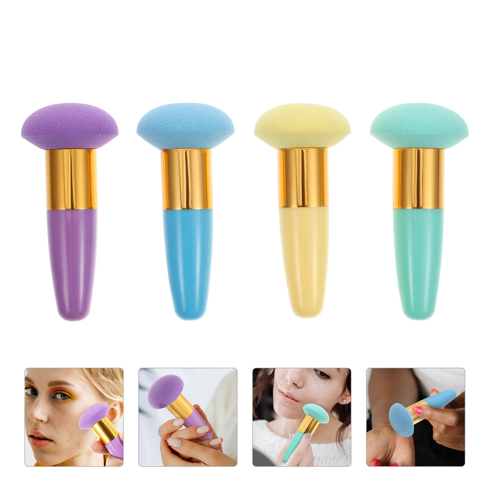 

4 шт., малые пудры с длинной ручкой