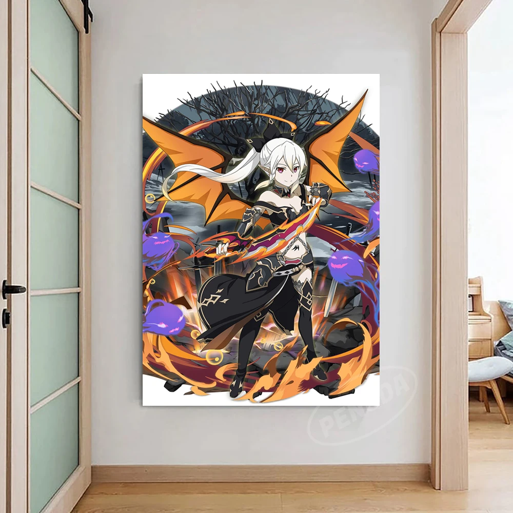 Меч искусство онлайн модульные картины Аниме Холст Картина Yuuki Asuna настенный