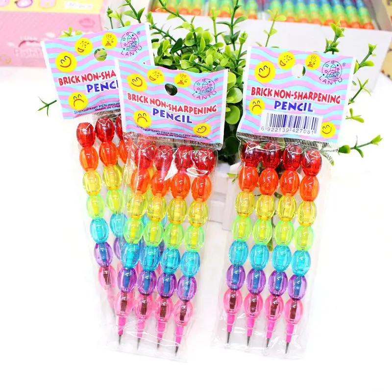 

4pcs Cute Bead Pencils Toy Kids Gifts Wedding Souvenir Guest Giveaway School Prize Present Child Birthday Pinata Kid Party Favor