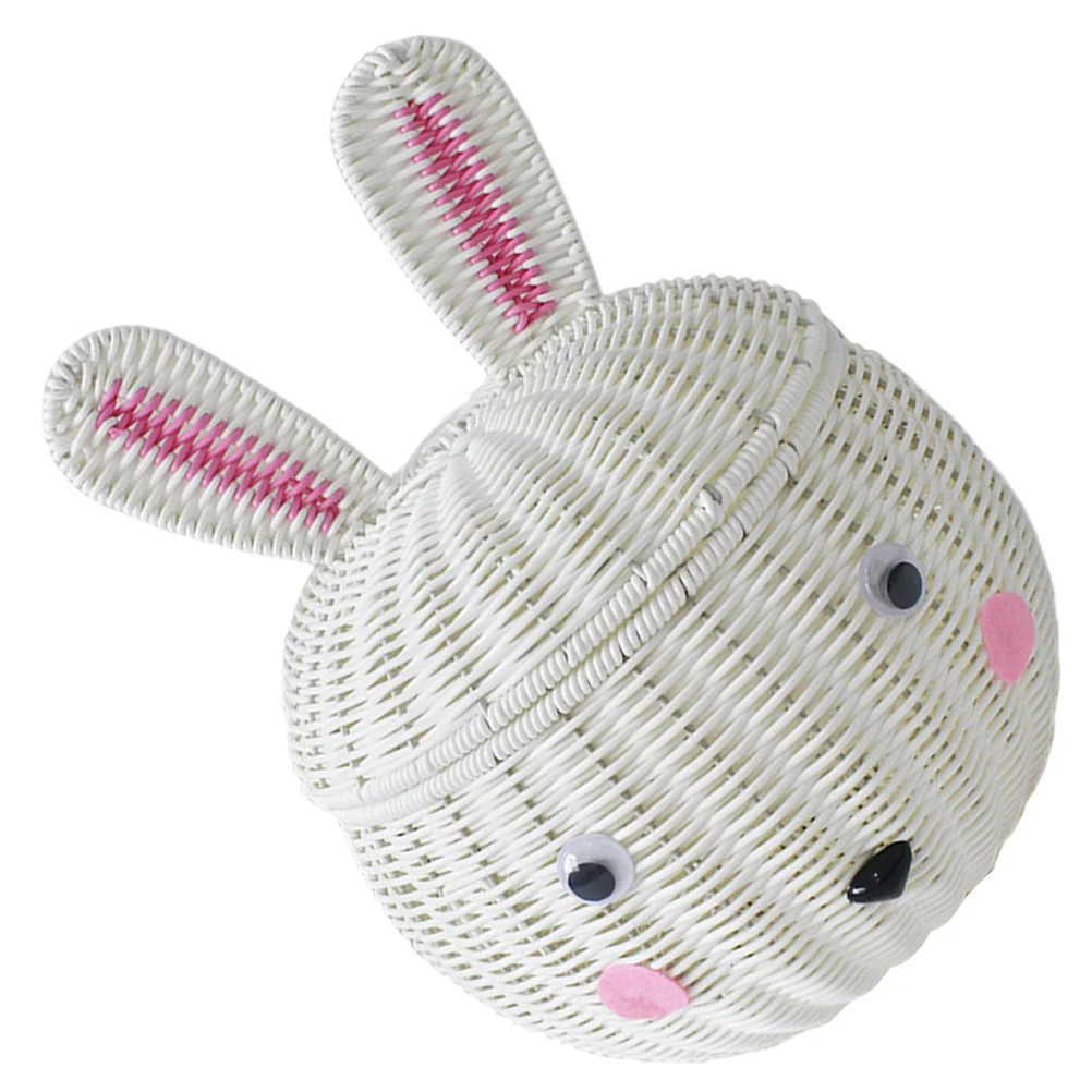

Rabbit Storage Basket Simulation Rattan Lidded Fruit Baskets Shelves Decorative