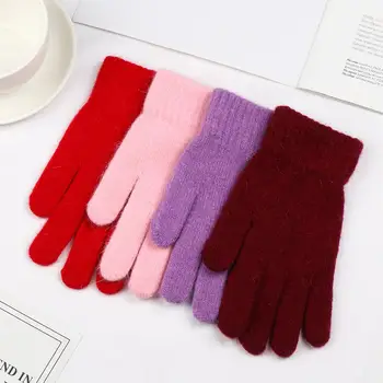 1Pair Unisex Women Men Full Finger Gloves Elastic Warm Thick Cashmere Winter Mittens Outdoor Cycling Driving Apparel Accessories 4
