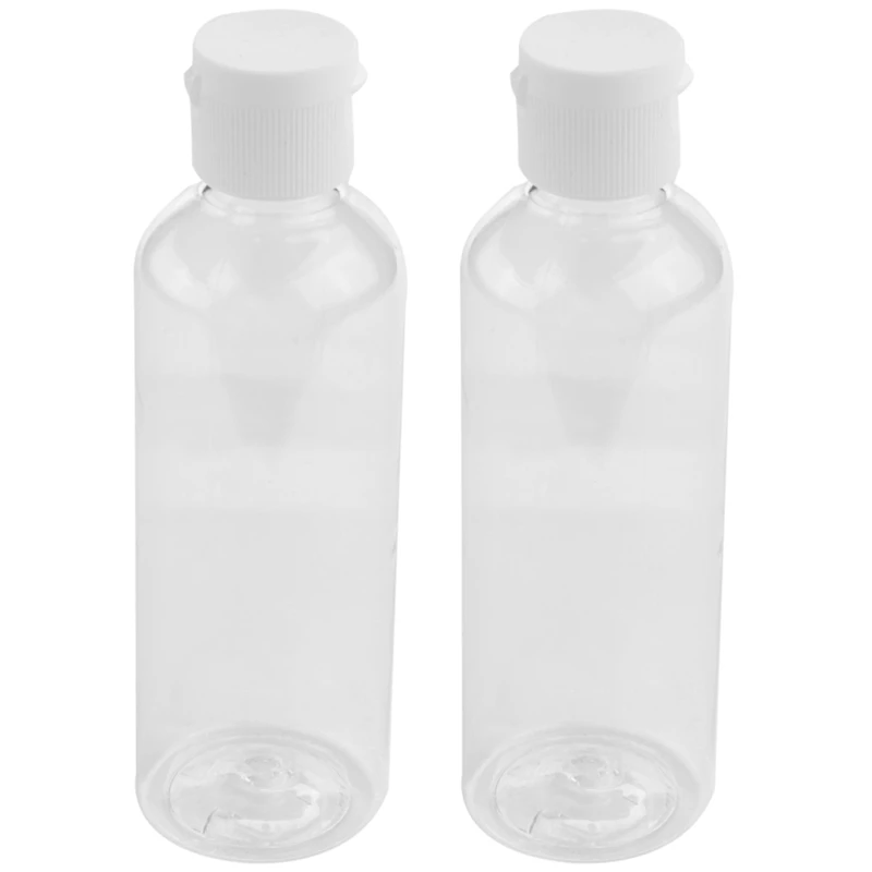 

8 X 100Ml Plastic Clear Flip Bottles Travel Shampoo Lotion Cosmetic Container