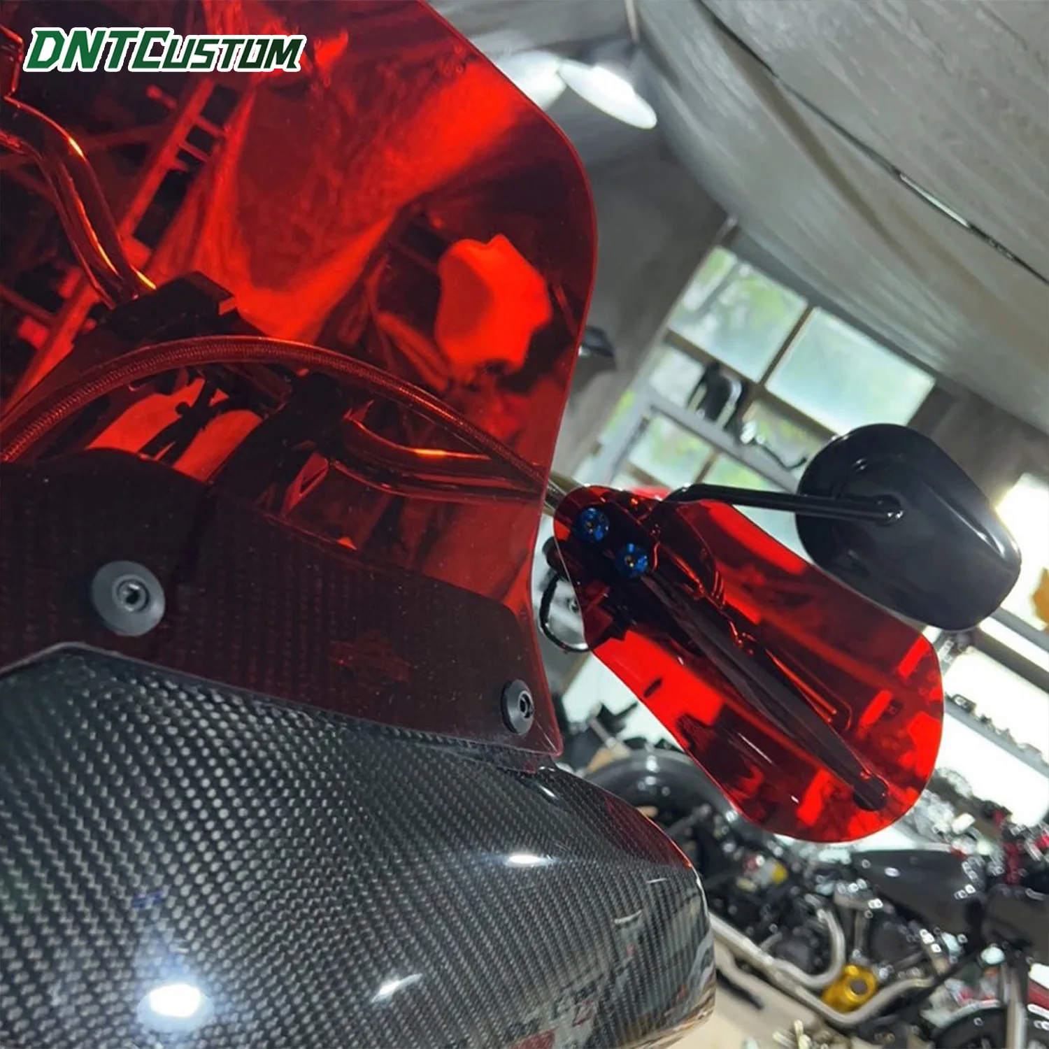 Фото Защита для рук DNTCUSTOM PC, толщина 4 мм, дизайн спойлера, для Harley Softail Touring Road Glide Road King 14-20 №4