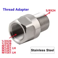 Stainless Steel Thread Adapter 1/2-28 M14x1 M15x1 to 5/8-24  device