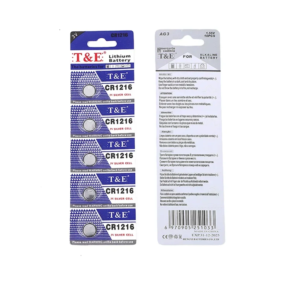 5-60 шт. Батарея CR1216 BR1216 LM1216 DL1216 CR 1216 5034LC ECR1216 3 В литиевая батарея для часов ключ от