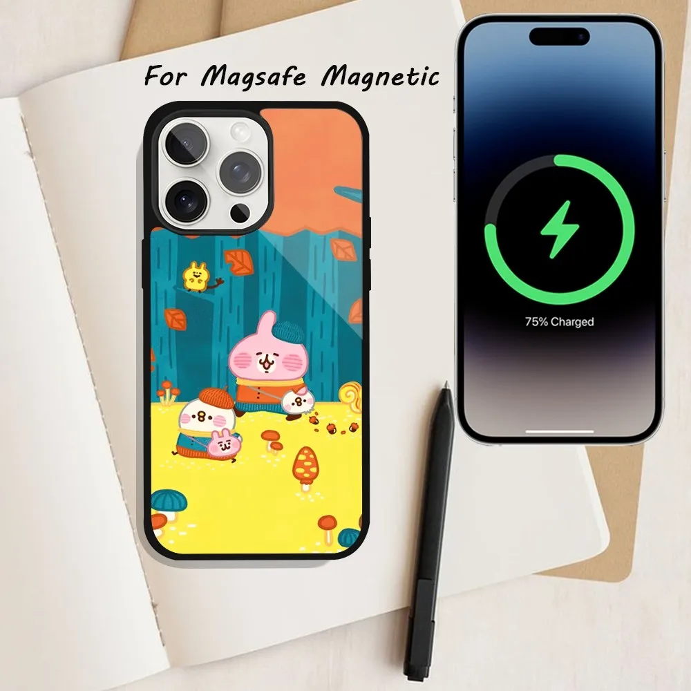 Милый чехол для телефона K-Kanahei iPhone 15 12 13 14 11 Pro Plus Max Magsafe Магнитный с беспроводной