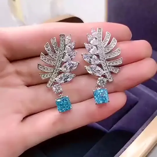 Серьги из серебра пробы с перьями 7 х7 дюймов