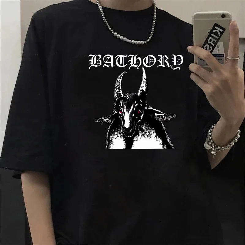 Футболка Bathory, мужская повседневная футболка, кавайная парная Футболка harajuku размера плюс top, kawaii ulzzang