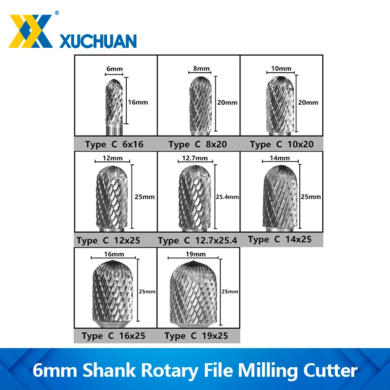 

Роторные напильники xcan 6 мм из карбида вольфрама