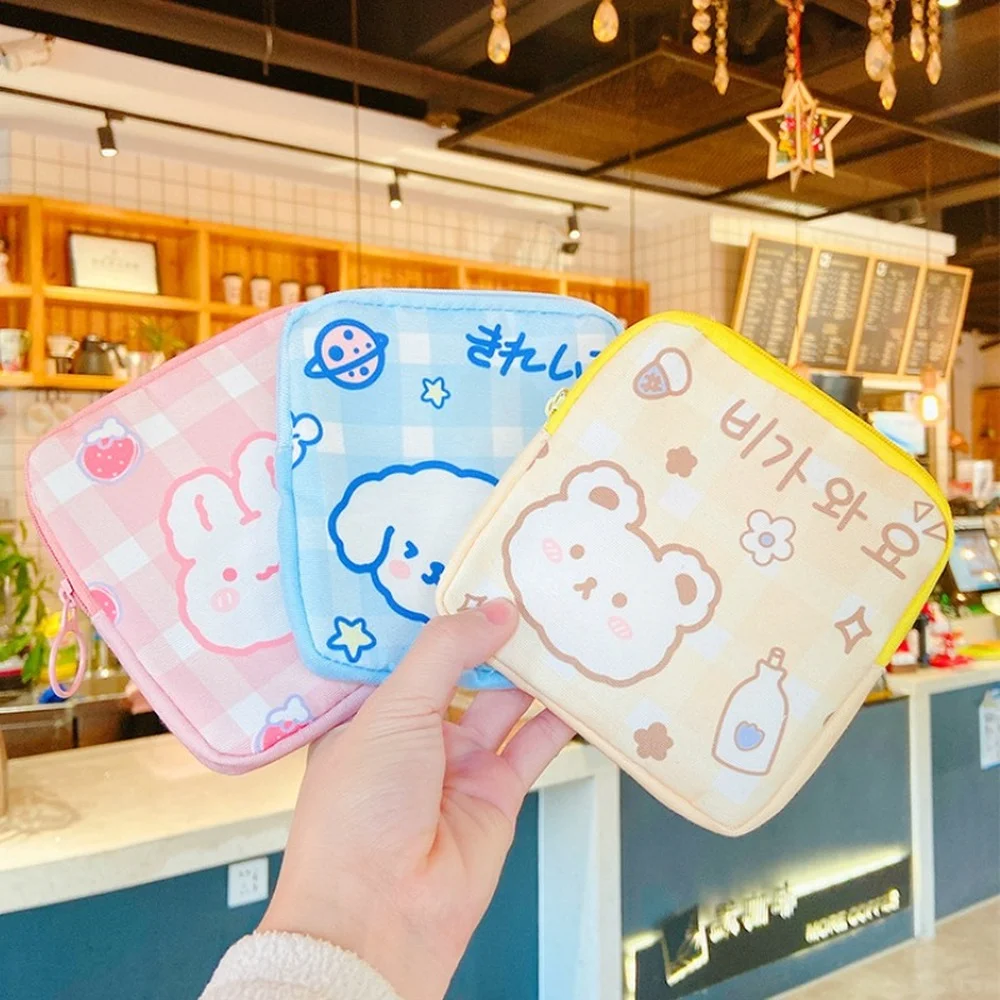 

Cute Animal Printed Women Girls Napkin Sanitary Pad Towel Pouches Storage Bag Credit Card Coin Cosmetic Bag Earphone Holder Case