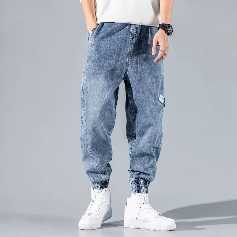 New2022 Hip Hop Harem Jeans Pants Men Loose Joggers Denim Casual Sweatpants Korean Style Men's jeans Cargo Pants Joggers Pan