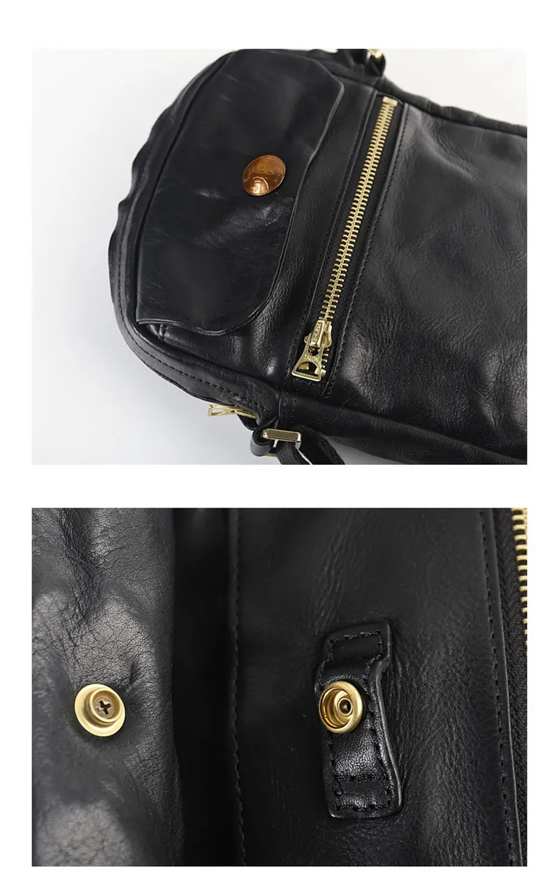 Outdoor daily light genuine leather men mini shoulder bag trendy handmade luxury high quality cowhide small phone crossbody bag