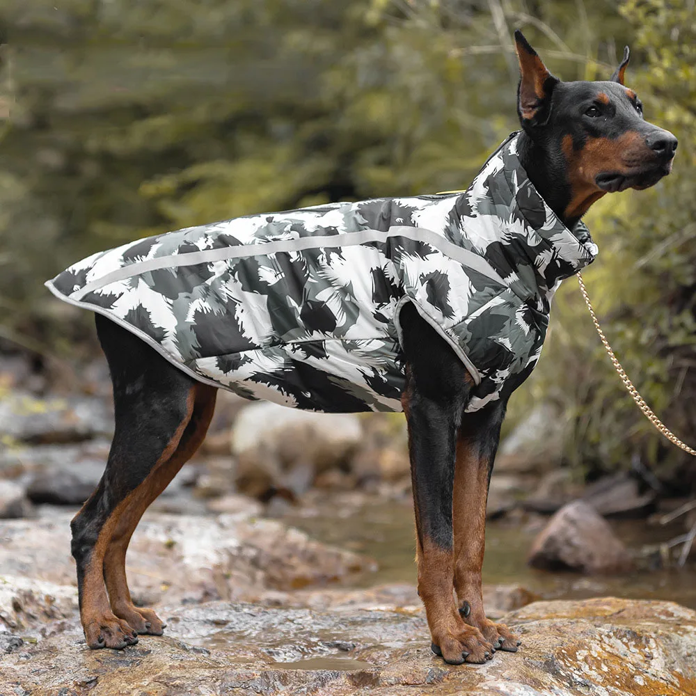 

New Winter Warm Windfroof NIght Reflective Jacket Thickened Labrador Vest French Bulldog Coat Dog Clothing