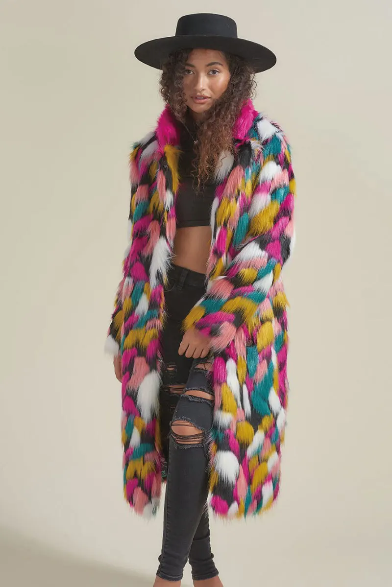 Faux Fur Women's Coat Long Trend Korean Version 2022 New Rainbow Fur Collar