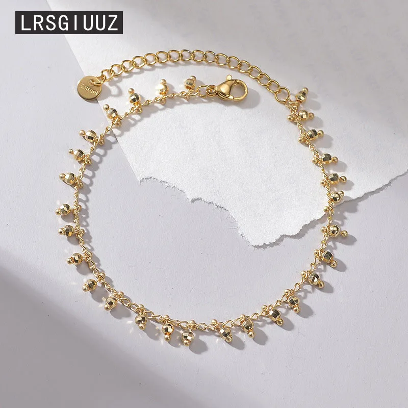 

European And American New Splicing Small Gold Bead Bracelet Female Minority Fashion Design Sense Titanium Steel Bracelet Female