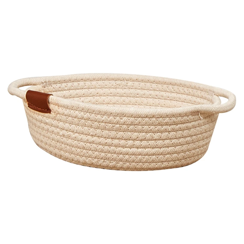 

Simple Cotton Rope Storage Basket Desktop Sundries Factory Snacks Cotton Basket Storage Box Durable Easy To Use