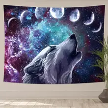 Lobo tapeçaria tigre fundo psychedelic parede pendurado animal tapeçaria decoração da sua casa praia tapete de yoga (4)