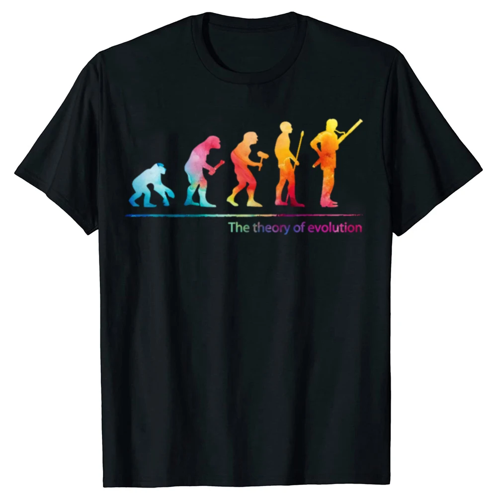 Классические футболки Funny Theory of Evolution Bassoon мужская и женская модная повседневная