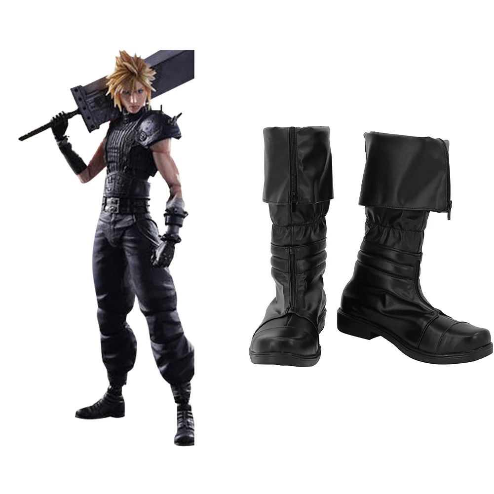 Final Fantasy Cloud Strife Cosplay Shoes Boots Halloween Costumes Accessory Man Male Custom Made Boots