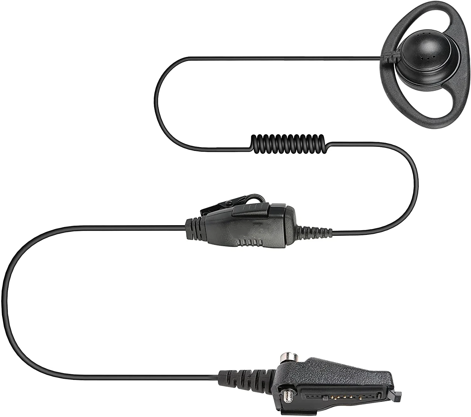 NEXEDGE P25 NX-205 NX-210 NX-300 1-Wire D-Ring Earpiece and Mic Headset, Compatible with Kenwood Multi-Pin Two Way Radios