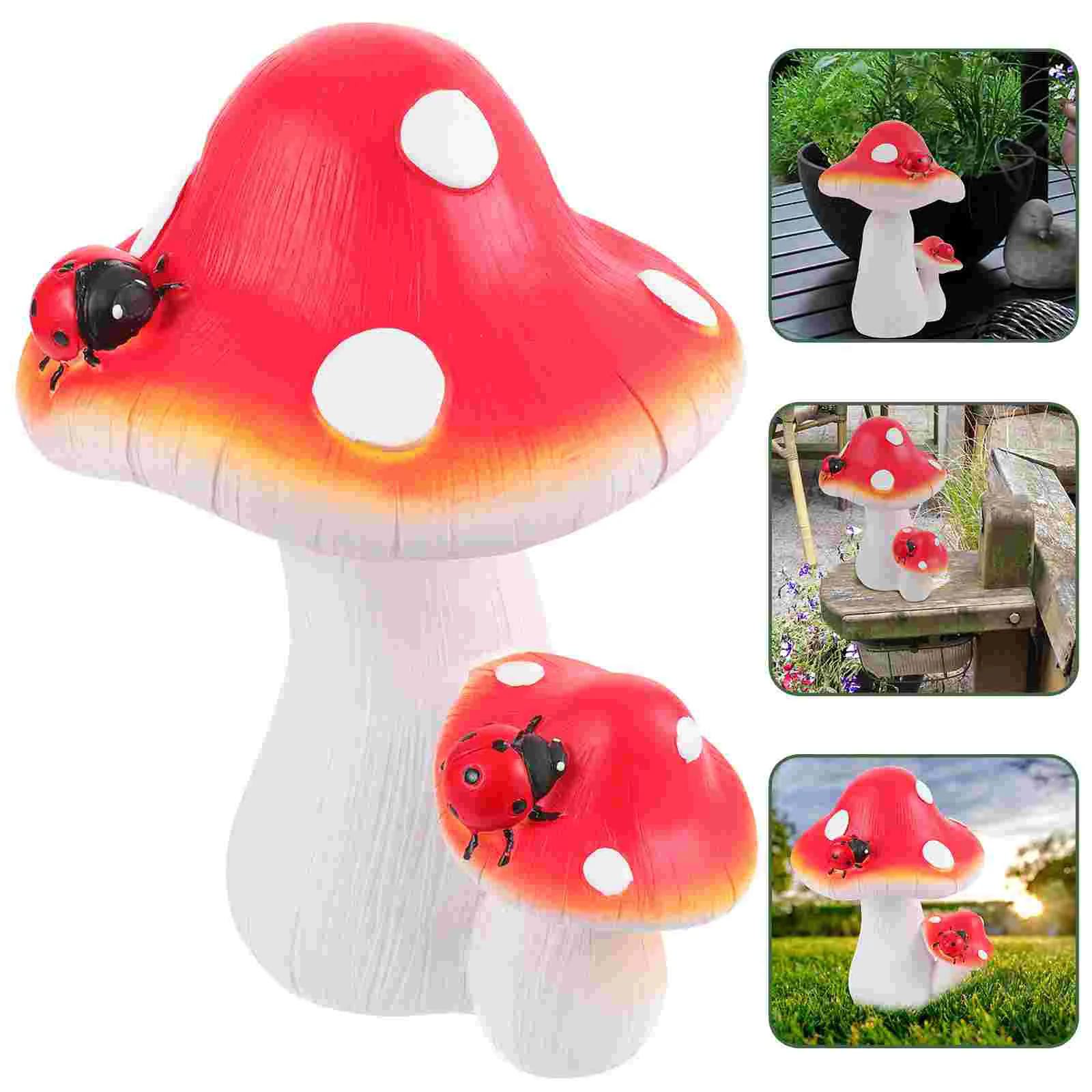 

Mushroom Decor Garden Mini Figurines Statue Mushrooms Ornament Outdoor Miniature Fairy Figurine House Decorationsmicro