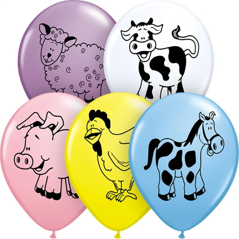 

Farm Cow Sheep Pig Latex Balloons Cartoon Animals Theme Birthday Party Decorations Cute Horse Chicken Kids Baby Shower Supplies