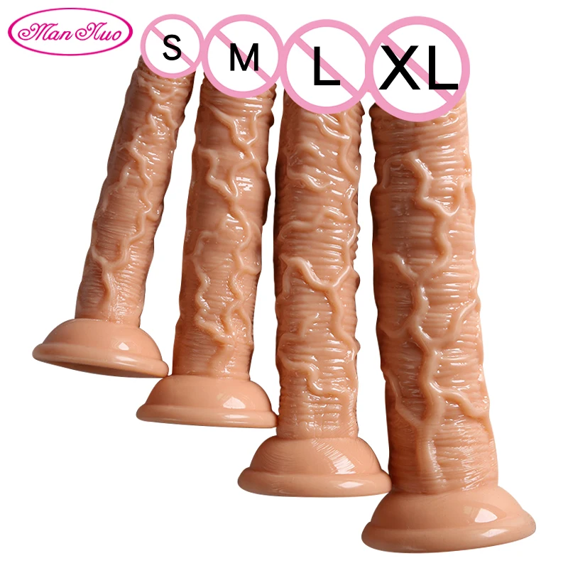 

4 Sizes Brown Dildo Realistic Big Penis Sex Toy Female Vaginal Anal Masturbator Huge Cock With Suction Cup Anal Dildos For Women