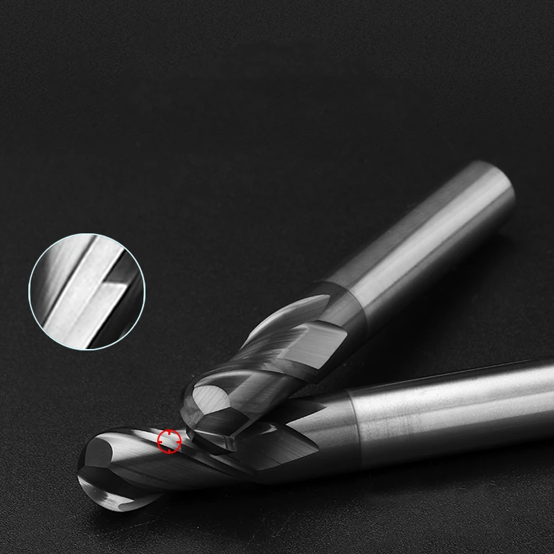 Черное покрытие сферические круглые концевые фрезы HRC55 HRC45 карбидные с 2