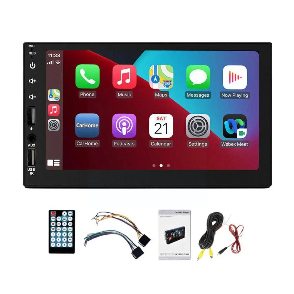 

Автомобильный радиоприемник 2 Din Carplay, Bluetooth для Android-авто, громкая связь, 7-дюймовый экран, mp5-плеер, Usb Tf Iso, аудиосистема O5e5