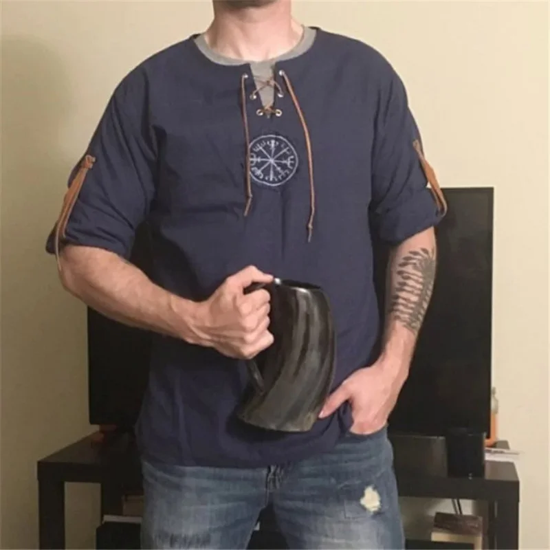 Средневековый Костюм Косплей Рыцарь Воин Туника мужская куртка винтажный