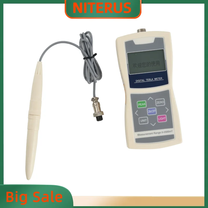 

Handheld Digital Tesla Meter Gaussmeter Surface Magnetic Field Tester with Probe 0-2400mT