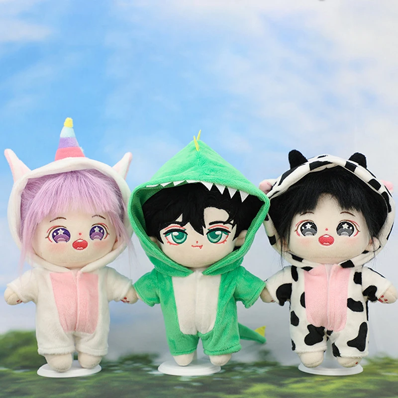 

1Pc 20cm Plush Clothes For Idol Doll Kids Stuffed Animal Cute Cartoon Doll Jumpsuit Changing Dressing Game Dolls Accessories